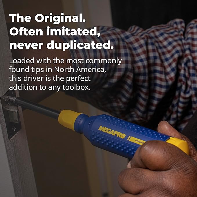 MEGAPRO® 15-in-1 Original Multi-bit Screwdriver | Home DIY & Repair | Construction | Tradeswork | 14 Industrial-grade bit tips | 1/4" Hex Drive in shaft (Original)