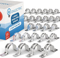 OHLECTRIC Heavy Duty Pipe Strap (25 Pack - 1 Inch) Zinc Plated Conduit Clamps, 2 Hole Steel RIGID Pipe Strap U Bracket, Zinc Coated Tension Tube Clip, Metal Pipe Clamp for RIGID Conduits
