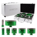 Tile Hole Saw Kit - 6pcs Diamond Core Drill Bits 25/35/50/65/75/102mm+1pc 3/4" Diamond Finger Milling Bit 5/8-11" Thread for Porcelain Ceramic Tile Granite Marble Angle Grinder