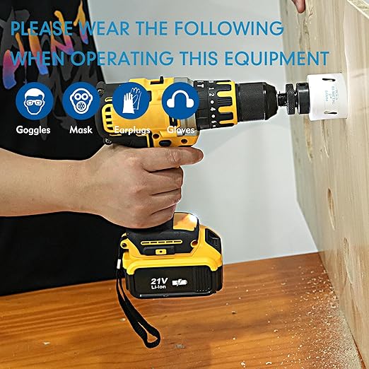 Hole Saw Kit Bi Metal, with 3/4" to 2-1/2" 22 PCS Saw Blades in Case, Hole Saw Set for Metal, Wood and Plastic, with Clean and Smooth Cutting Edge, Fast Chip Removal