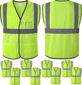 Reflective Safety Vests for Men Women with 4 Pockets and Adjustable Front,Mesh High Visibility Construction Vest