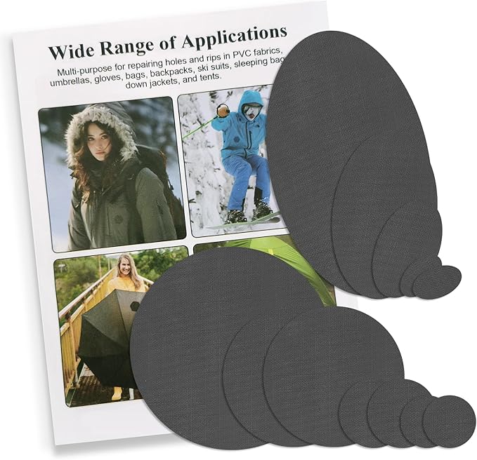 Down Jacket Repair Patches - Highly Effective Repair of Nylon Fabric, Waterproof Self-Adhesive Repair Patch for Down Jackets, Tents, Raincoats, Outdoor Equipment