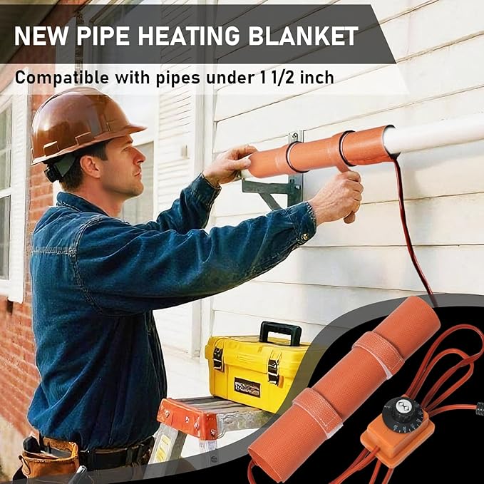 PVC Heating Blanket for Bending Pipes 1/2" to 1 1/2" | Adjustable Temperature Control (120v/400w) ，5-Year Customer Service ，PVC Pipe Heat Bender