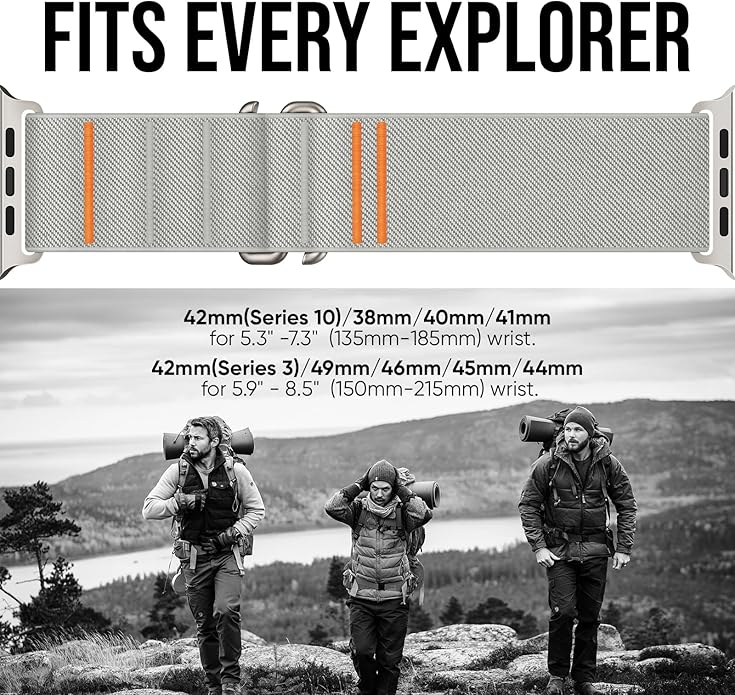 Suitisbest Sport Bands Compatible with Apple Watch Ultra Band 49mm 46mm 45mm 44mm 42mm 38mm 40mm 41mm Men Women, Stretchy Nylon Sport Loop Strap with S-Hook for iWatch Series 10 Ultra SE 9 8 7 6 5 4 3