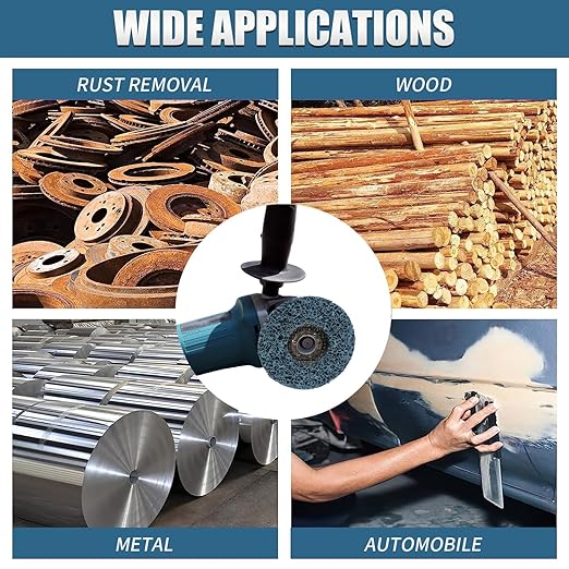 10 Pack 4-1/2" x 7/8" Strip Discs Stripping Wheel, 4.5 inch Rust Remover Discs for Angle Grinder,Clean and Remove Paint Coating Rust Welds Oxidation(Blue)