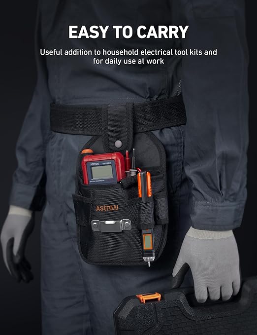AstroAI VTS1000H Voltage Tester with Screwdriver, Non-Contact Electrical Tester, Dual Range AC 12V/70V-1000V, Live Wire Test, Wire Breakpoint Finder, Audible Alarm, LCD Percentage Display, Orange