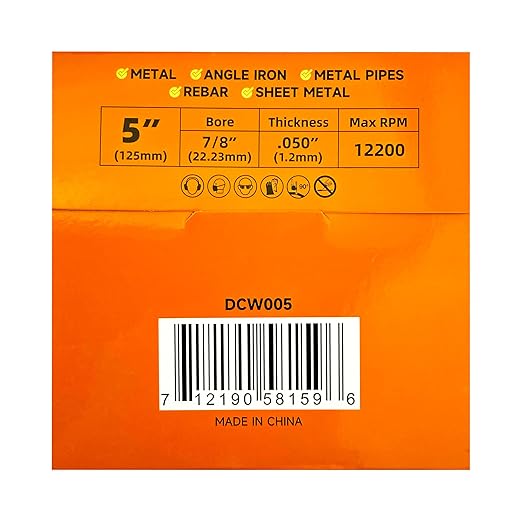 TWIN-TOWN 5" Diamond Cutting Wheel with 7/8" Arbor, Metal Cut Off Wheel, Carbide Cutting Wheel for Angle Grinder, 5000+ Cuts on Rebar, Steel, Iron, and INOX