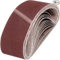 HARFINGTON 3 x 18 Inch Sanding Belts, 12 Pcs 120 Grits Aluminum Oxide Abrasive Belt Sander File Belt for Woodworking, Metal Polishing, Knife Sharpener