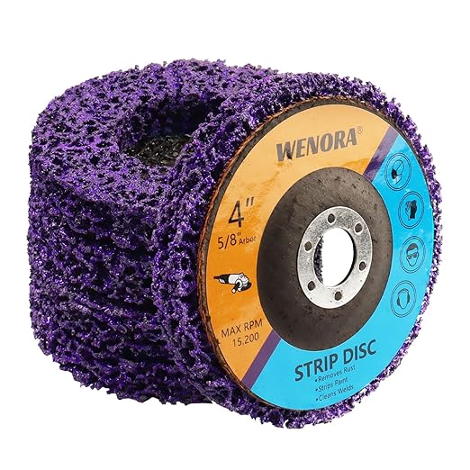 5 Pack 4" x 5/8" Strip Discs Stripping Wheel, Rust Remover Discs for Angle Grinder,Clean and Remove Paint Coating Rust Welds Oxidation(Purple)