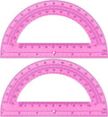 Plastic Protractor Math Protractors 180 Degrees for Geometry Classroom Student School Office Supplies, 6 Inch, Pack of 2 (Pink)