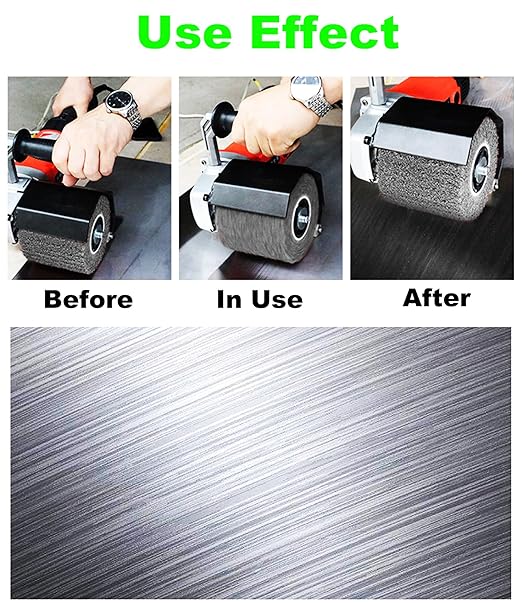 Surface Conditioning Tool Drum 4.7" x 4" Stainless Steel Wire Brush Drum (0.29mm Wire) Abrasive Wire Wheel for Metal Surface Polishing Grinding Removing