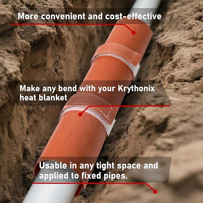 PVC Heating Blanket for Bending Pipes 1/2" to 1 1/2" | Adjustable Temperature Control (120v/400w) ，5-Year Customer Service ，PVC Pipe Heat Bender