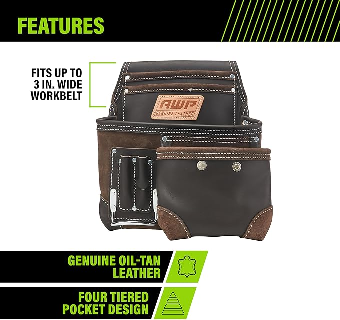 AWP Tool Pouch, Electrician Tool Pouch, Premium, Professional Multi-Pocket Organizer