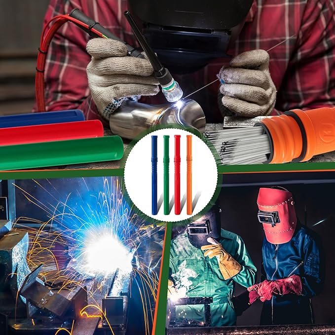 Tandefio 4 Pcs Welding Rod Storage Tube 40 Inch Tig Rod Storage Canisters Welding Electrode Holder Airproof Waterproof Container(Red, Blue, Green, Orange)