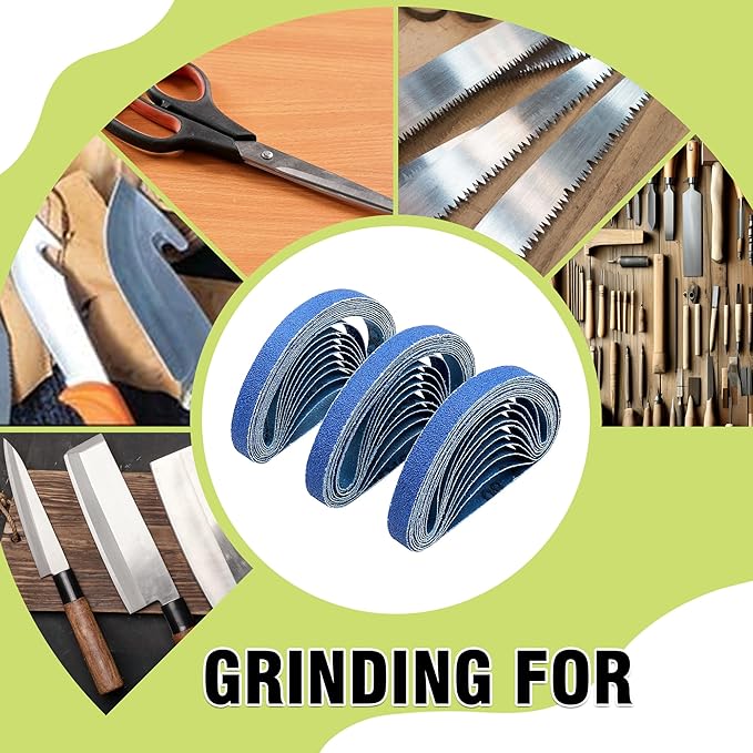 1/2 x 12 Inch Knife Sharpener Sanding Belts, 80 Coarse Grit Zirconia Replacement Sharpening Belt Kit for Official Work Sharp (WSKTS & WSKTS-KT/Mk.1 & Mk.2) Knife & Tool Sharpener, 30 Pcs