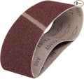HARFINGTON 4 x 24 Inch Sanding Belts, 2 Pcs 60 Grits Aluminum Oxide Abrasive Belt Sander File Belt for Woodworking, Metal Polishing, Knife Sharpener