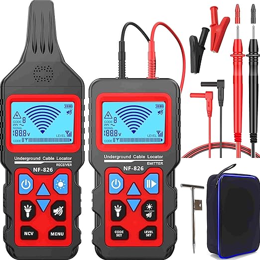 NF-826 Underground Wire Locator Circuit Tracker 12-400V AC/DC, locates Circuit Breakers, fuses, Wires, Short Circuits, Open Circuits, Ceiling/Wall/Dog Fence Cables, Irrigation Control Lines