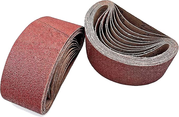 Taokyid 3 x 21 Inch Sanding Belts for Belt Sander 3x21,Aluminum Oxide Abrasive Sandpaper, 8 Each of 40 80 120 Grits,24 Pack