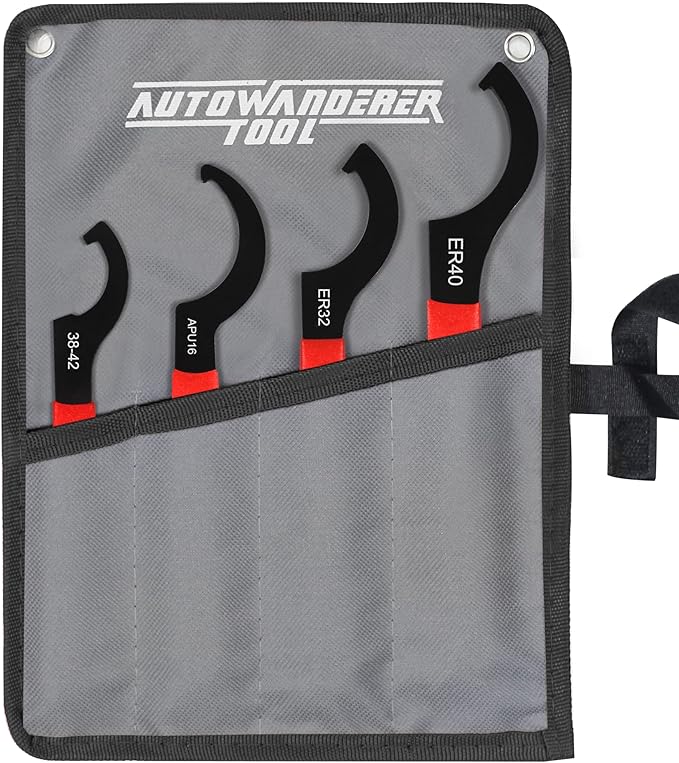 4pcs Coilover Spanner Wrench Set Adjustable Shock Wrench Heavy Duty Steel C Spanner for Most Coil Overs Shocks Adjustment and Suspension System