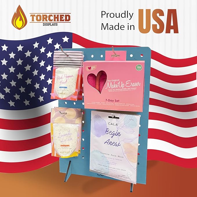 Torched Pegboard Display Stand for Jewelry, Craft Shows, Selling, Vendor Events, Tools, Peg Board Accessories Rack Organizer, Medium 8" L x 4.3" W x 12" H, Green