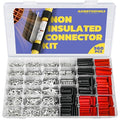 haisstronica Non Insulated Wire Connectors Kit 560 PCS - AWG 22-10 Tinned Copper Electrical Crimp Terminals with 3:1 Heat Shrink Tubing for Automotive, Marine, Industrial Wiring