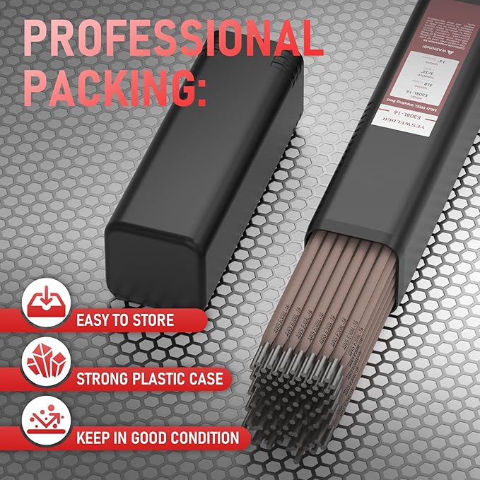 YESWELDER E308L-16 Stainless Steel Stick Electrodes, 14" x 1/8" 5LB Welding Rods