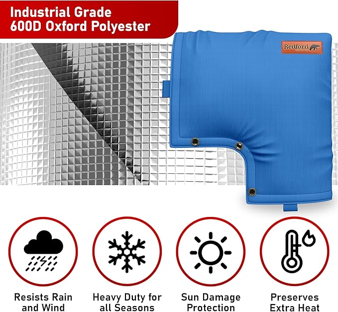 Redford Supply Co. Cold Snap (0F) Backflow Preventer Cover, Pipe Insulation, Sprinkler Valve Cover, Blue