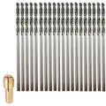 Diamond Drill Bits 1.5mm 20 Pieces Compatible with Dremel Collet Included Twist Tip Jewelry Beach Sea Glass Shells Gemstones Lapidary Ornament Bracelet Necklace Arts Crafts