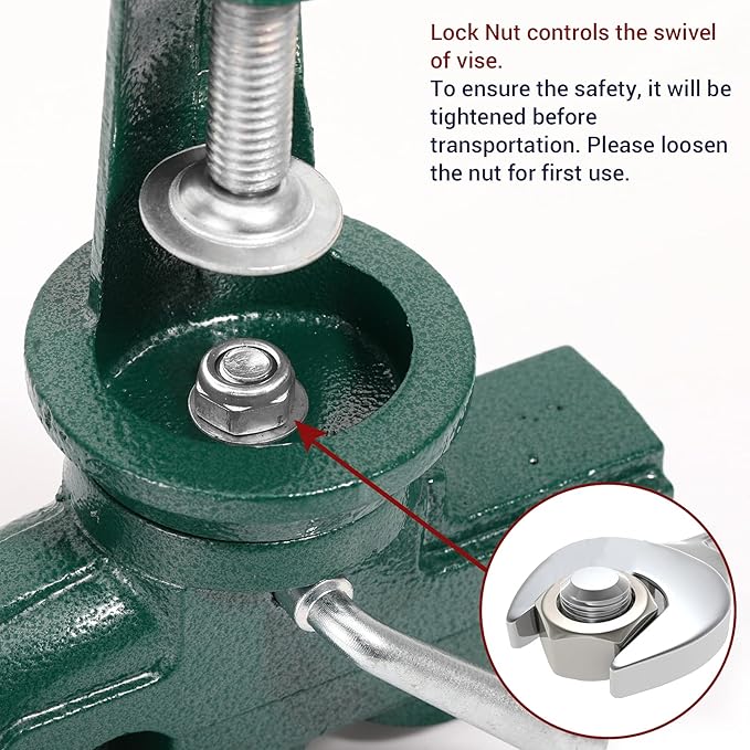 Nuovoware Table Vise 3 Inch, 360° Swivel Base Universal Home Vise Portable Bench Clamp, Clamp-on Vise Bench Clamps Fixed Tool for Woodworking, Metalworking, Cutting Conduit,Drilling,Sawing, Army Green