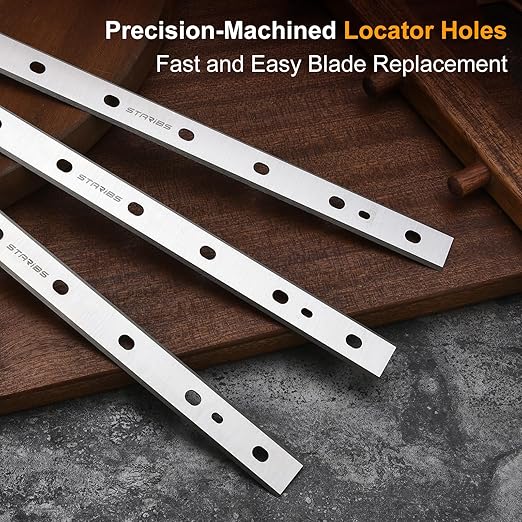 12-1/2 Inch Planer Blades, M2 HSS Replacement Knives for DeWalt DW734 & DW7342, Set of 3, Double-Sided High-Speed Steel for Precision Woodworking