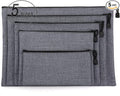 5 Pack Canvas Zipper Tool Bag Set - 5 Sizes B4 A4 B5 A5 B6, Heavy Duty Waterproof Multipurpose Utility Multi Tool Storage Pouch Case for Organizing & Sorting Household Tools, Spare Parts (Gray)