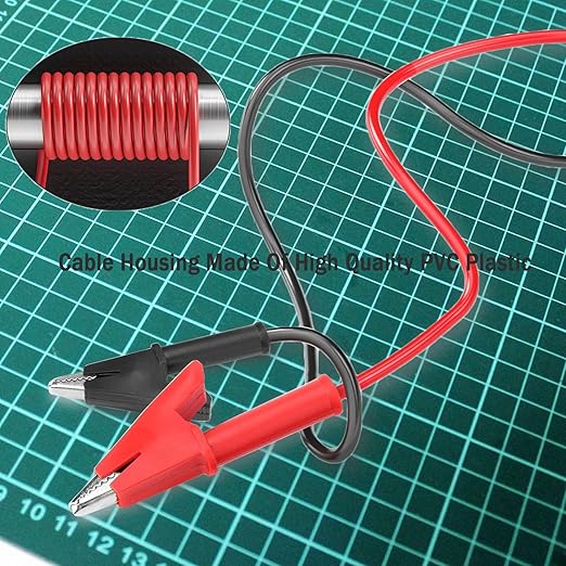 Banana Plug to Alligator Clip Test Probe Lead Wire Cable12AWG Test Leads with Alligator Clip4 mm Alligator Clip Test Probe Cable for multimeter 3.28 ft for Multimeter and Battery Testing(X-Y 12A 1m).