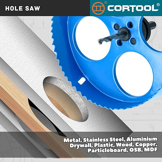 6.25 Hole Saw for Recessed Lights, 6-1/4 Hole Saw Dust Bowl for Recessed Lighting 6 Inch, with Bi-Metal Wood Metal Drywall Hole Cutter