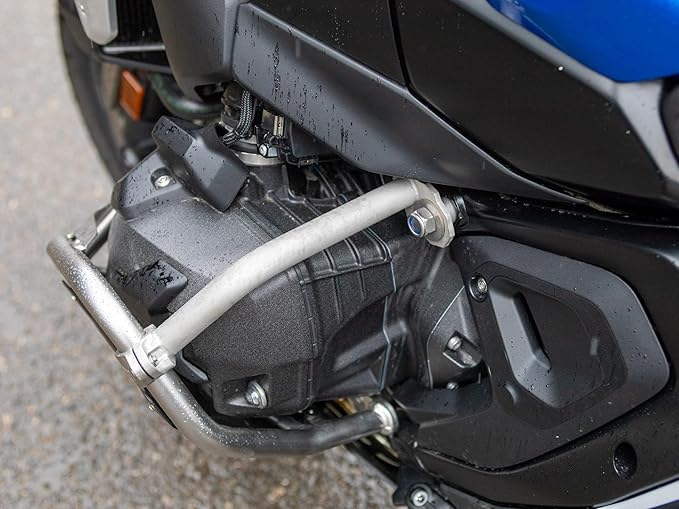 Reinforcement Crash Bars Compatible with BMW R 1300 GS OEM Accessory Crash Bars – 1 Inch Diameter Stainless Steel Tubing - Alloy Clamps with Thick Flanges for Extra Strength & Safety - Silver