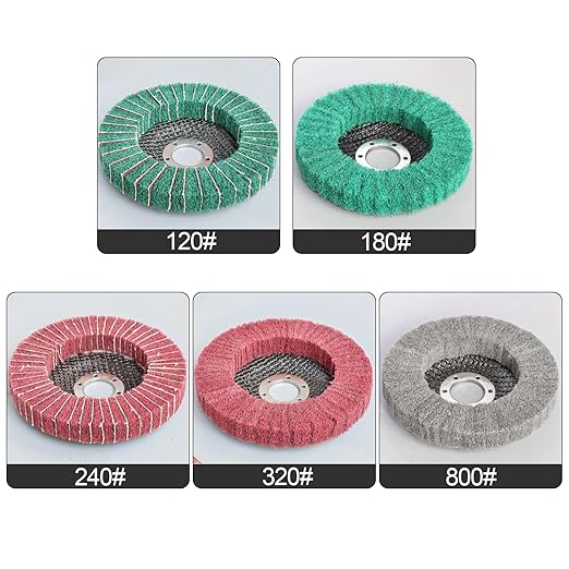 5Pcs 4.5" x 7/8" Nylon Fiber Flap Disc Polishing Grinding Wheel,Scouring pad Buffing Wheel for Angle Grinder, Polishing Tools (Grit 320)
