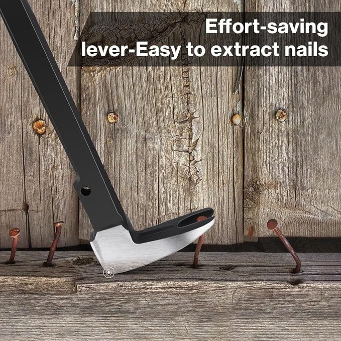 Lytool 14" Nail Puller & Cats Paw Pry Bar, Heavy Duty Cat's Claw Nail Remover with Forged CR-V Steel, Angled Chisel Tip & Non-Slip Grip for Home Renovation, Woodworking & DIY Projects