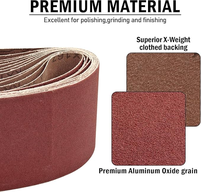 3 x 18 Inch Sanding Belts, 40 Grit Aluminum Oxide Belt Sander Belt, 3x18 Belt Sander Paper for Woodworking,12 Pack(3x18in, 40 Grit)