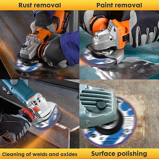 10 Pack Angle Grinder Stripping Wheel Strip Disc Angle Grinder Attachments Grinder Wheel, Paint Metal Oxidation Rust Remover Stripper Tool (4'' x 5/8'')