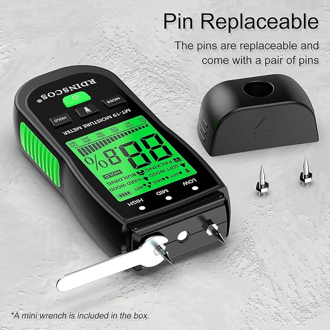 Wood Moisture Meter for Wood, Like Hardwood and Softwood Pin Moisture Tester