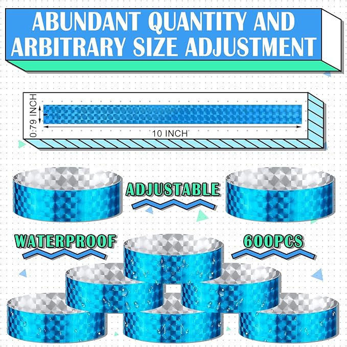 Epakh Paper Wristbands Neon Wrist Bands Waterproof Handbands for Events Lightweight Concert Wristbands Neon Colored Adhesive Wrist Band for Party