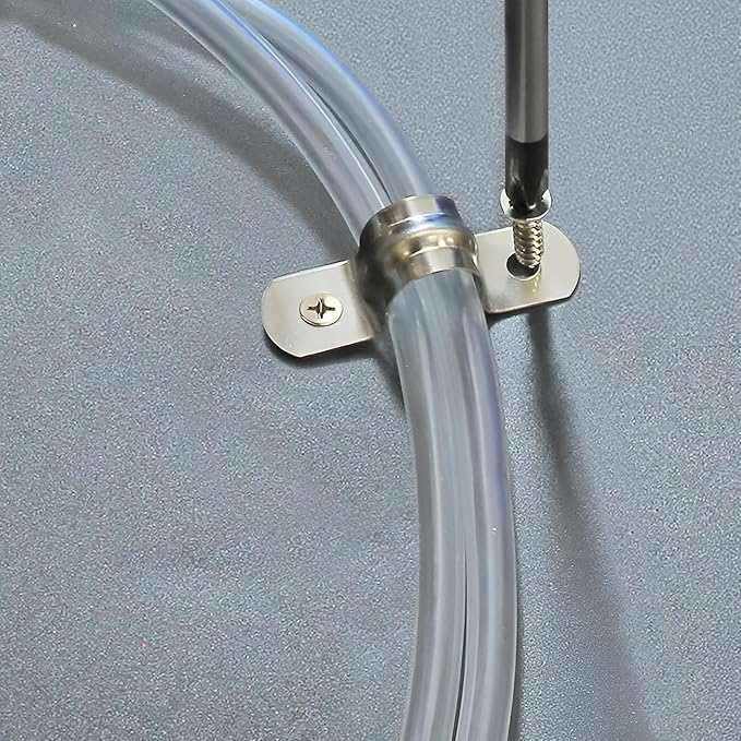 SELECT 25 Pack Lighting 2 Hole 1-1/2 Inch Rigid Pipe Straps for EMT, Heavy-duty Zinc-Plated Steel Clips with Reinforced Rib, Conduit Strap for Pipes, Cables, and Tubes, Snap-On Installation