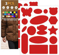 Azobur Down Jacket Repair Patches-Waterproof, Self-Adhesive,Nylon Fabric Patches for Puffy Jackets, Rain and Snow Gear, Tents, Sleeping Bag and More(Red，2pcs)