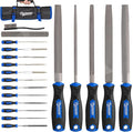32PCS Metal File Set, Diamond Steel Needle Files, Wood Rasp, 4 Way Riffler File, Sandpapers, Wire Brush with Tool Bag for Metal, Wood, Plastic, Jewelry Carving, Polishing