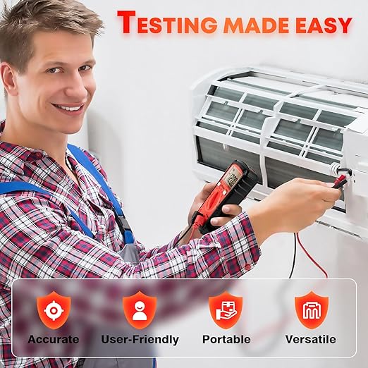 DIYSELF Digital Multimeter Tester 4000 Counts, Auto-Ranging Non-Contact Volt Meter for DC/AC Voltage, Capacitance, Resistance, Continuity, Multi Meter Electrical Tester with Test Leads