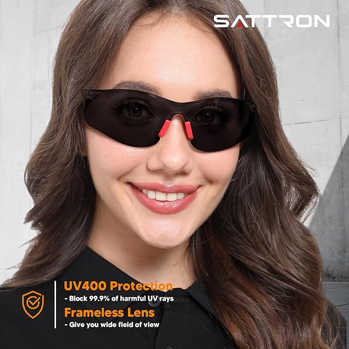 Safety Glasses Tinted 24 Pack, Protective Eyewear for Men Women UV Protection ANSI Z87.1, Safety Sunglasses Bulk Scratch Impact Resistant Eye Protection with Nose Pads for Construction Work Smoke