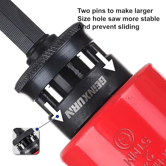 General Quick Change Hole Saw Mandrel, 7/16-Inch and 3/8 Inch Hole Saw Arbor with 3Pcs Central Drill/2PCS Hex wrench/2Pcs Spring