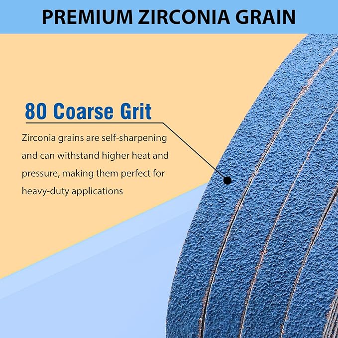 1/2 x 18 Inch Zirconia Sanding Belts for Metal, 80 Grit 1/2 x 18 Sander Belt for Air Belt Sander, Zirconia Metal Grinding Sand Paper for Knife Blade Sharpening, Metal Polishing, Derusting, 40Pcs
