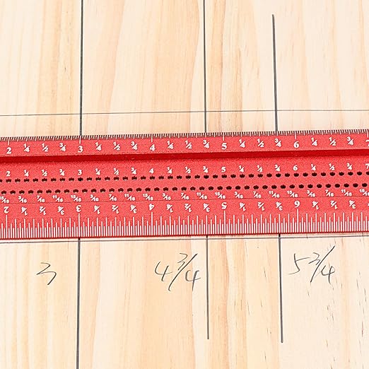 Woodworking Scriber T-Square Ruler 24in with Thoughtful Support Lips, Architect Ruler for Carpenter Work, Layout and Measuring Tools