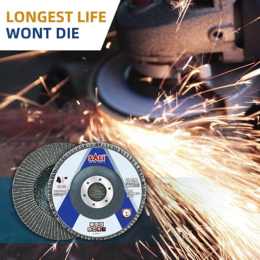 Sali 24 Pack Flap Disc 60 Grit 4.5" x 7/8-Inch Sanding Disc Bevel Type #29 Premium and Industrial Grade Angle Grinder Grinding Wheel High Performance Edge Grinding