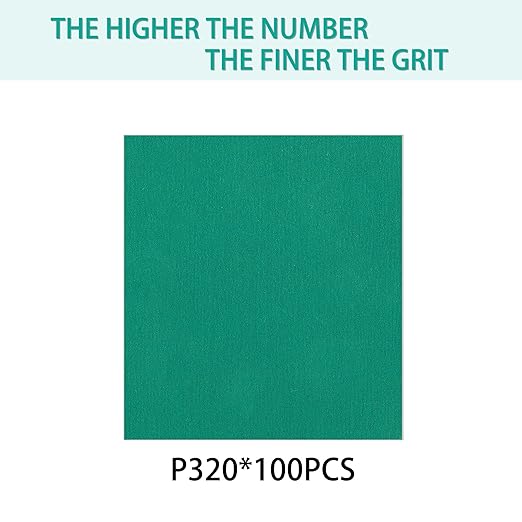 100PCS 320 Grit Premium Green Sanding Discs, 5-Inch 8-Hole Sandpaper for Random Orbital Sander